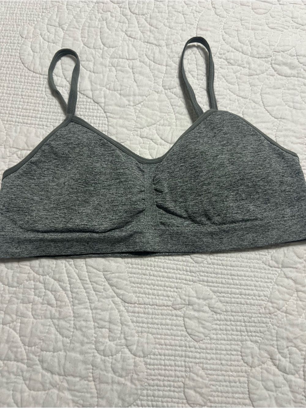 More Than Magic Girls Size M Gray Sports Bra  Ajustable Straps #267